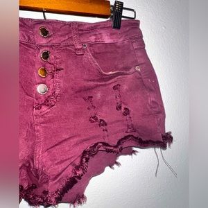 Angel Kiss distressed high waisted booty denim shorts